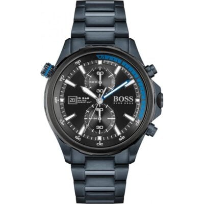 Hugo Boss Men's Watch Chronograph Globetrotter Blue PVD - HB1513824
